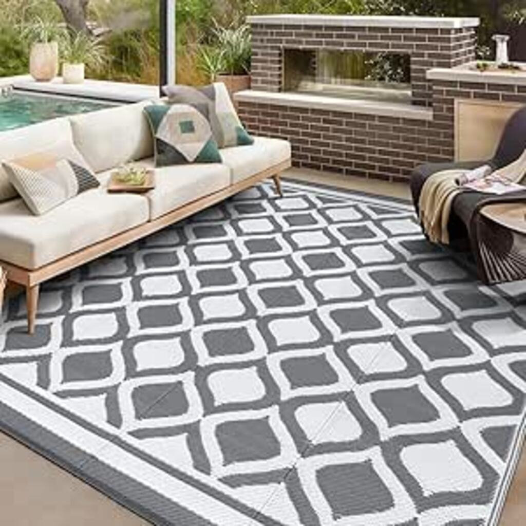 Outdoor Rug for Garden Patios Waterproof 120X180cm Reversible Carpet