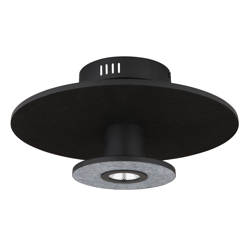 Coralene Aluminium LED Flush Mount, Black, Black
