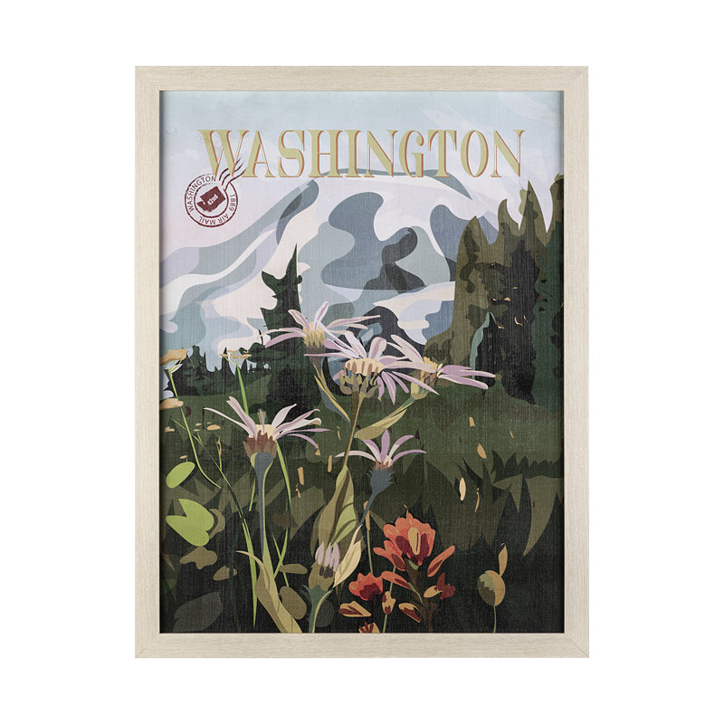 «Washington Go» par Simone, reproduction d'art encadrée sous verre, H 43 po x l 33 po x P 1,5 po, Cadre photo brun simple