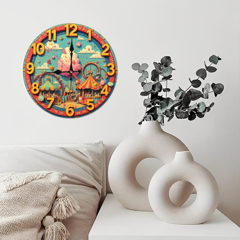 Horloge murale colorée
