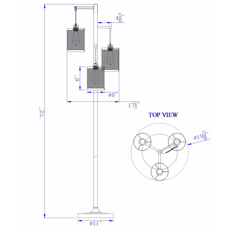 Lampe sur pied à branches 72 "Trotwood