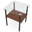 Table d'appoint moderne en verre 2 pièces, plateau de table en verre trempé, tablette de rangement en MDF et pieds en métal, table d'appoint minimaliste pour salon et chambre à coucher-131262533