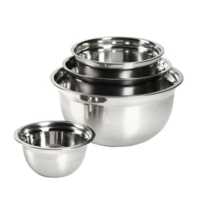 Prep And Tools Stainless Steel 4 Piece Nested Mixing Bowl Set