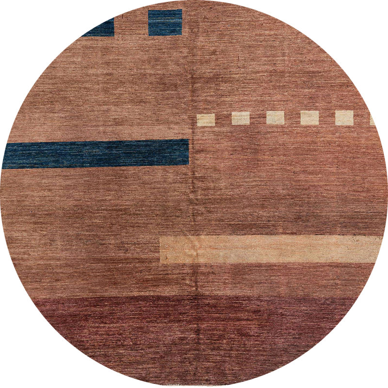 Tapis décoratif multicolore à motif abstrait, Rond 4 pi
