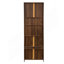 Armoire de cuisine polyvalente de style campagnard avec tablettes coulissantes à plusieurs niveaux et portes en verre