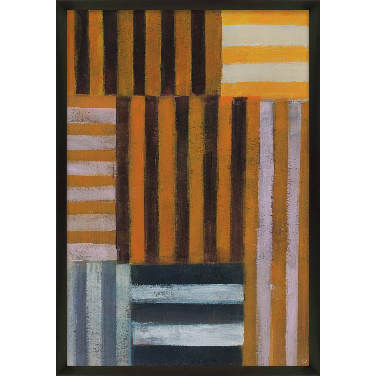 Back-and-Forth 1 Print by Anne-Marie Olczak, 20" H x 16" W, Black, Framed Print Paper without Mat