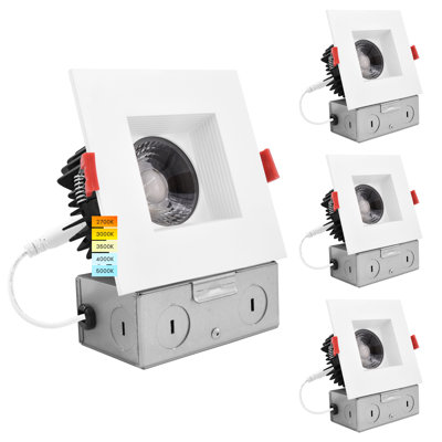  4 In. Selectable CCT New Construction LED Canless Recessed Lighting Kit