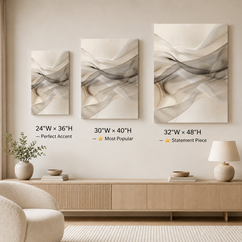 Art mural moderne sur toile, H 36 po x l 24 po x P 1,5 po