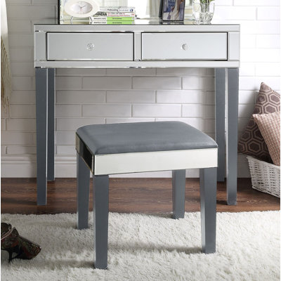Coiffeuse de maquillage avec tabouret de coin 2 tiroirs Amaris