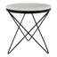 Table d'appoint en marbre - base noire élégante avec plateau blanc glamour
