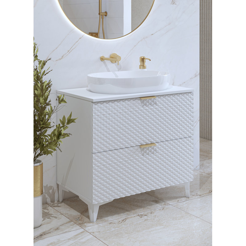 Adorno 12cm Bathroom Vanity Base Only, White