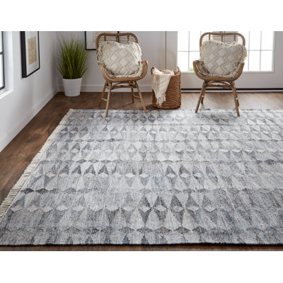 Tapis gris noué à la main Ana