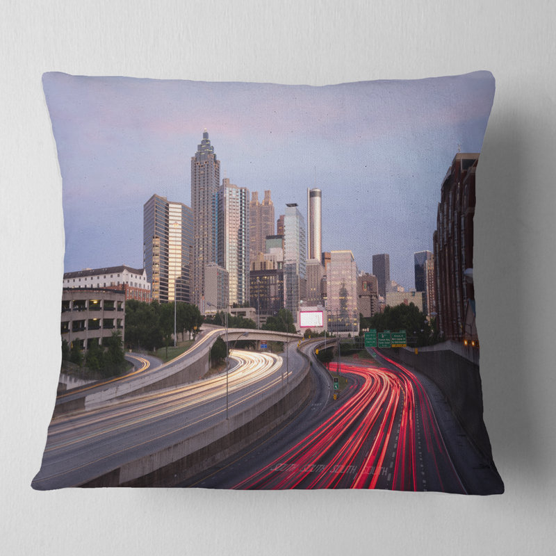 Coussin lombaire d'Atlanta, Géorgie, Carré 18 po x 18 po