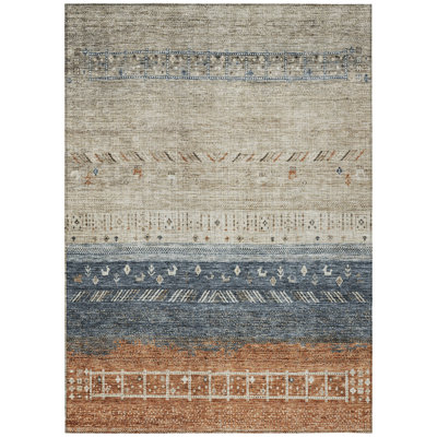 Hilda Brown Washable Indoor-Outdoor Rug - 
