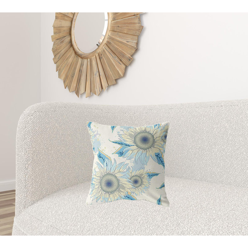 Coussin décoratif en toile 18 po x 18 po beige et jaune, Beige / Jaune