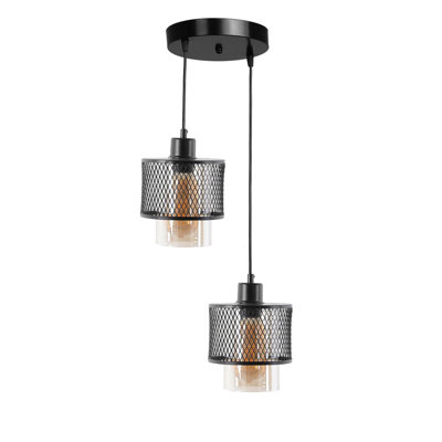 Luminaire suspendu tambour à 2 lumières Wasser
