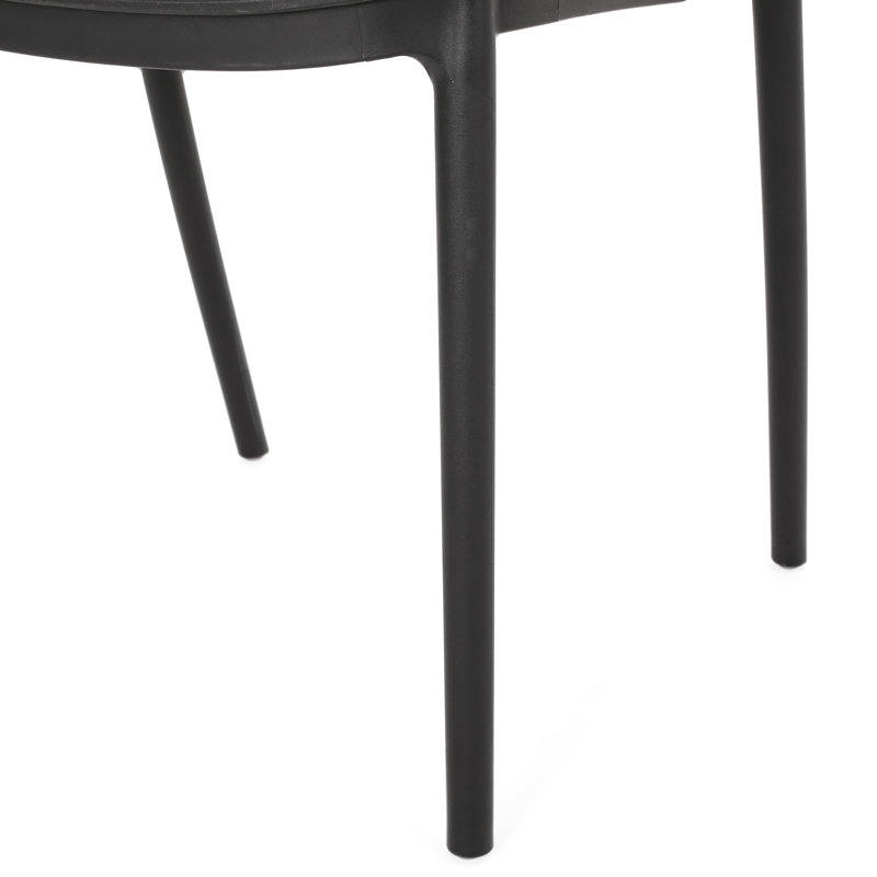 Chaise d'extérieur en polypropylène noir pour l'extérieur