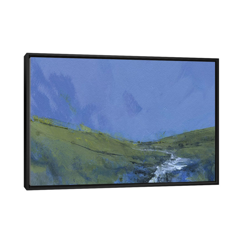 «Afon Claerwen», reproduction sur toile, H 18 po x l 26 po x P 1,5 po, Toile avec cadre noir, Pas de tapis