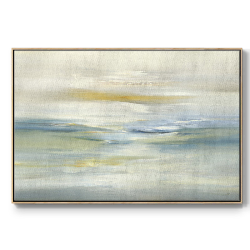 Paysage apaisant, reproduction sur toile, H 37 po x l 25 po x P 2 po, Bois naturel