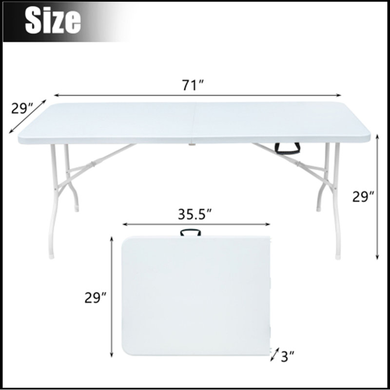 Leanda Rectangular Plastic Outdoor Folding Camping Table