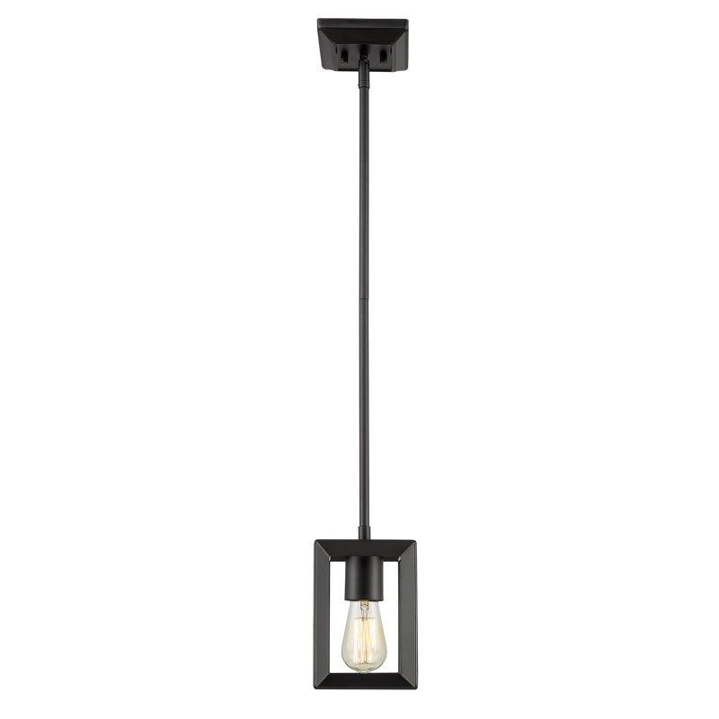 Luminaire suspendu rectangulaire à une lumière Averee, Noir mat