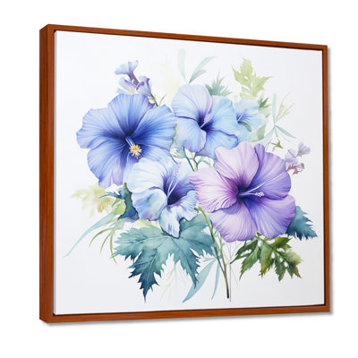 Mauve et bleu, impression d'hibiscus aquarelle - Hibiscus