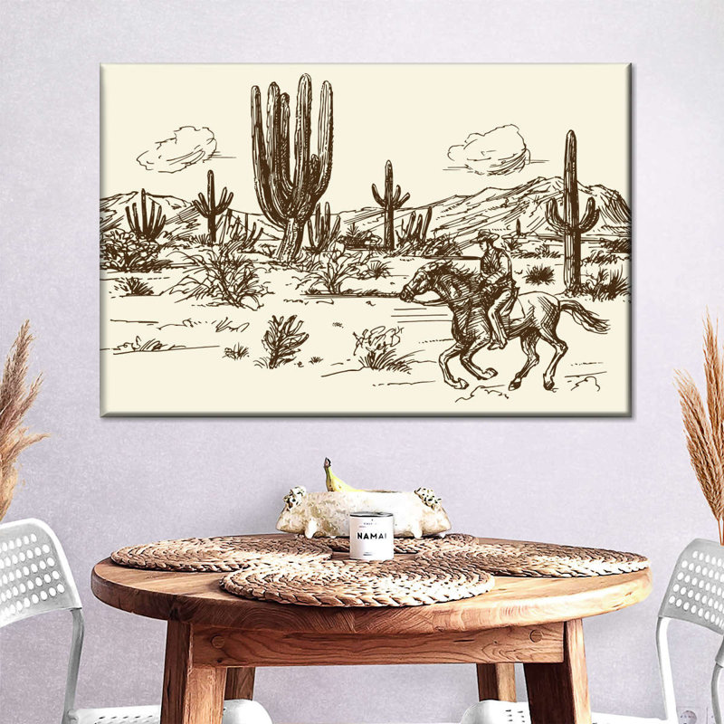 «Vintage Western», reproduction sur toile, H 16 po x l 24 po x P 1,25 po