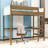 Twin Wooden Loft Bed With Built-In-Desk