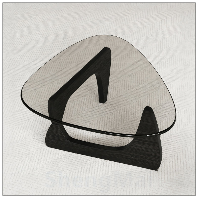 Table basse moderne en verre, design Mid-Century moderne, élégant et polyvalent pour le salon, la chambre à coucher et le bureau