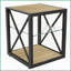 Table basse industrielle peu encombrante pour le salon et amp; Chambre à coucher, verre trempé facile à nettoyer et amp; Plateau en bois et bois aggloméré-339876615