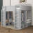 Kids Triple Bunk Bed With Storage Shelves And Hooks, Wooden Triple Bunk Bed, Twin +Twin Over Twin XL-663005936