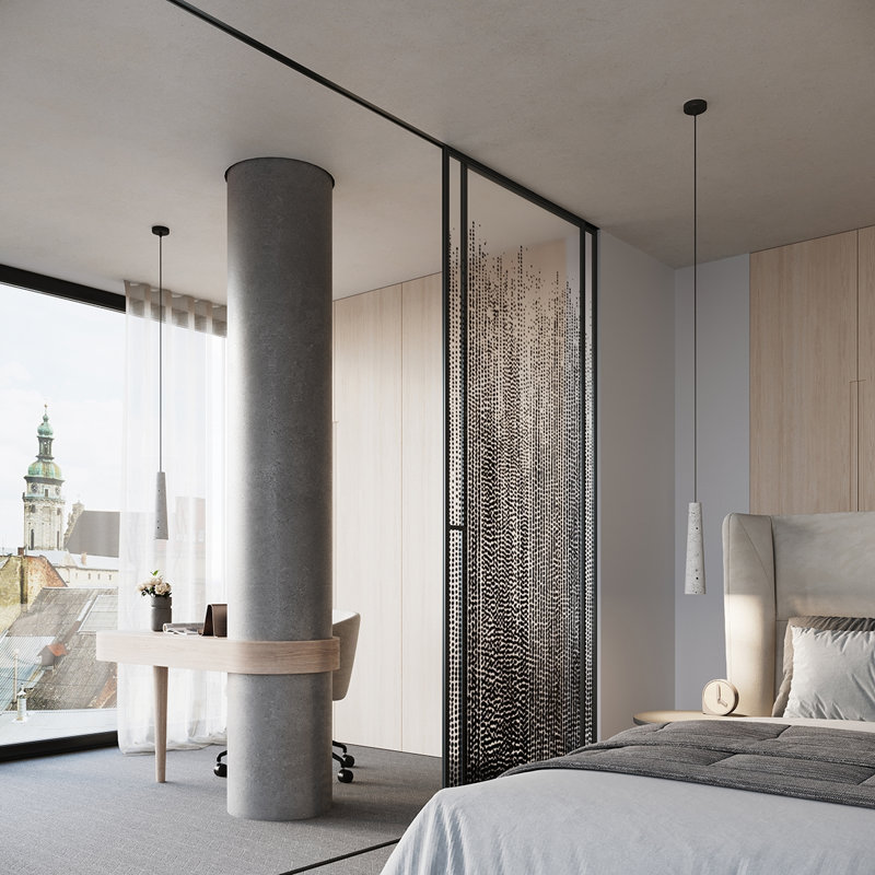 1 - Light White Cylinder Pendant, Grey