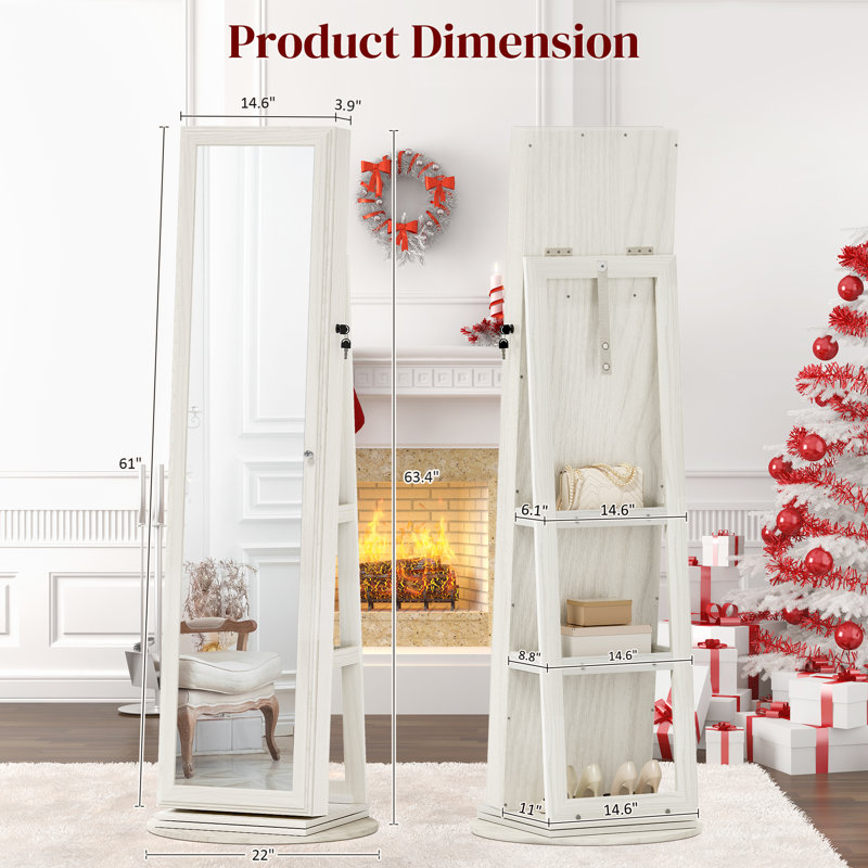 Armoire à bijoux debout, Blanc