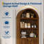 Armoire de cuisine 72 "arquée avec portes, huche de rangement en bois à 5 niveaux avec tablettes réglables 72"-72876437