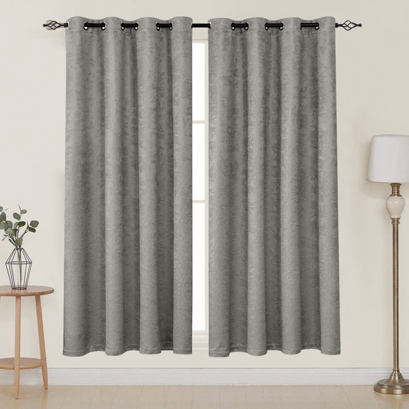Jayla Blackout Curtain Pair, 53" W x 84" L, Light Gray