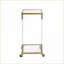 Table basse en or moderne avec plateau en verre trempé, facile à nettoyer et amp; Mobile pour salon de bureau personnel