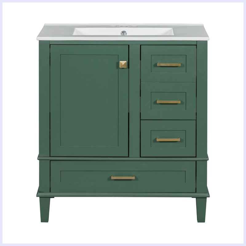 Modern Bathroom Cabinet with Sink Combo Set, Green
