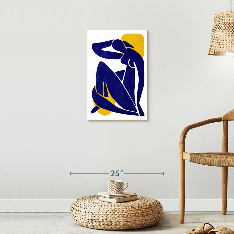 Silhouette de femme abstraite sur toile, H 24 po x l 16 po x P 1,25 po
