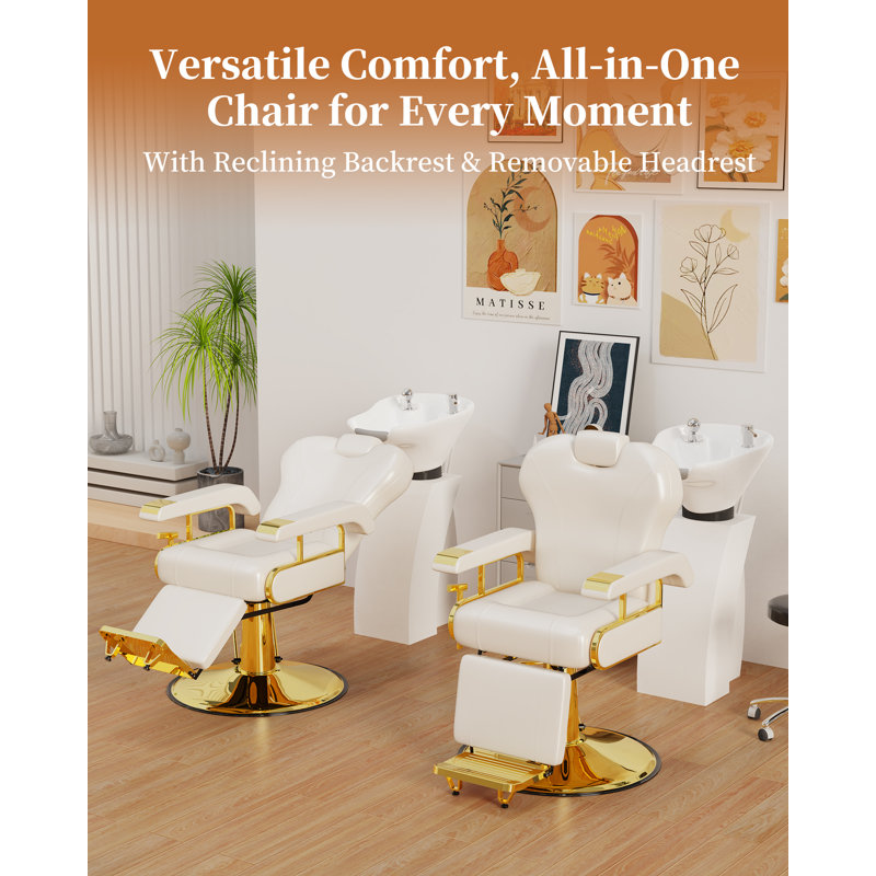 Fauteuil inclinable massant en simili-cuir, Crème