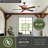 Josefina 56 in. Burnished Bronze Indoor Rod Mount Rustic Ceiling Fan with Reversible Rosewood-Dark Walnut Blades, LED Lighted Wildlife Motor Housing and Remote Control Included, 3 Speeds,  AC Motor-23966751