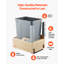 Poubelle coulissante en bois pour armoires de cuisine, bac à déchets de 35 pintes (32,7 L), bac à déchets sous plan, trousse de porte, installation sous comptoir, avec système de fermeture douce en métal robuste