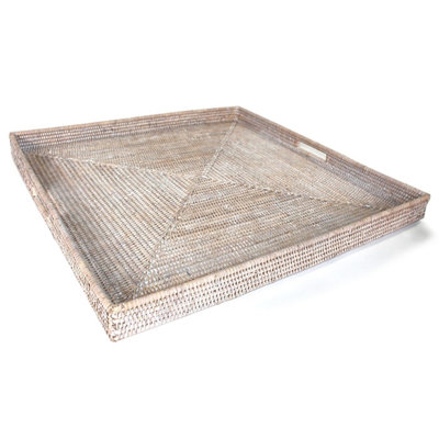 Extra Square Ottoman Tray With Handle