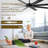 72 Inch Ceiling Fans No Light With Remote Control, 8 Reversible Blade, Quiet Dc Motor, Timer Function, 6-speed, Industrial Ceiling Fan For Bedroom Home Kitchen (black)