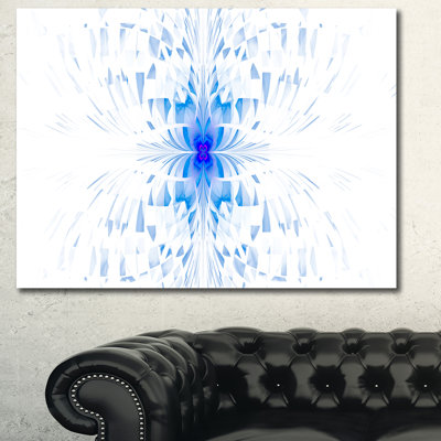 " Blue Butterfly Outline On White "