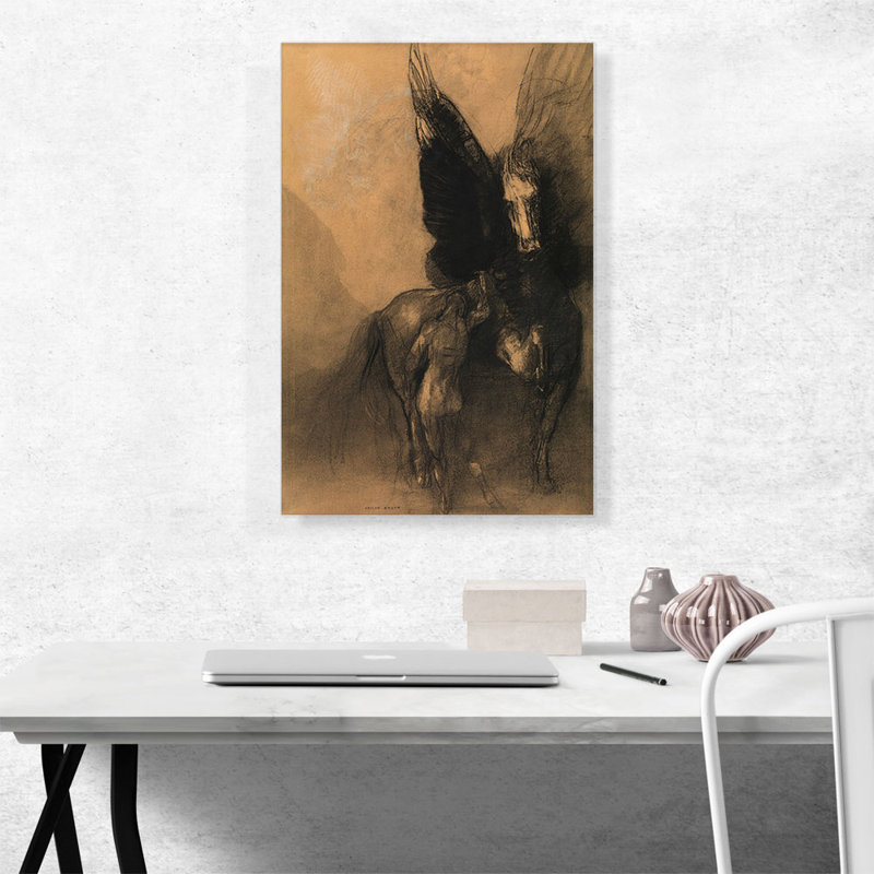 «Pegasus and Bellerophon 1888» par Odilon Redon, reproduction d'art sur toile tendue, H 26 po x l 18 po x 1,5 po
