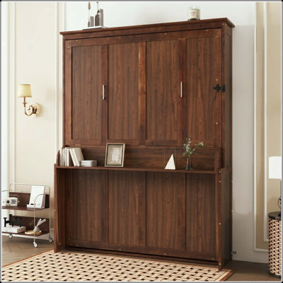 Queen Murphy Bed with Shelves