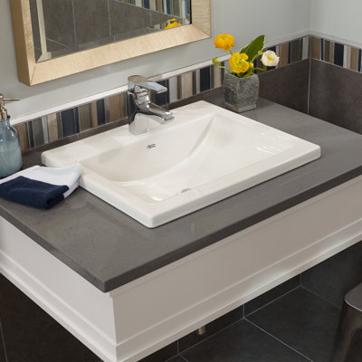 American Standard Studio 17.75'' White Vitreous China Rectangular Bathroom Sink with Overflow