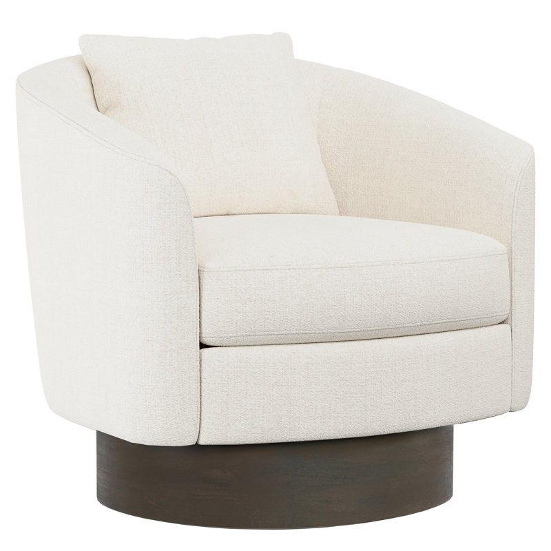 Camino Upholstered Swivel Barrel Chair, Dorado Snow Crypton® Chenille 5558-000