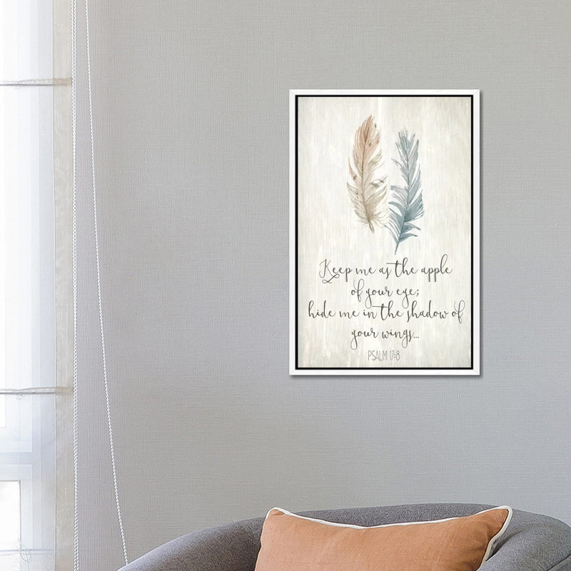 His Feathers II 1 Piece Wall Art on Canvas, 66.04cm H x 45.72cm W x 3.81cm D, White Framed