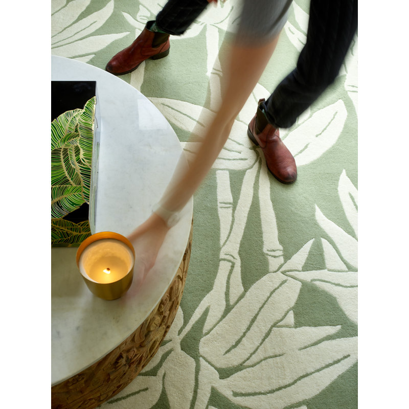 Wool Floral Area Rug, Rectangle 5'7" x 7'10"